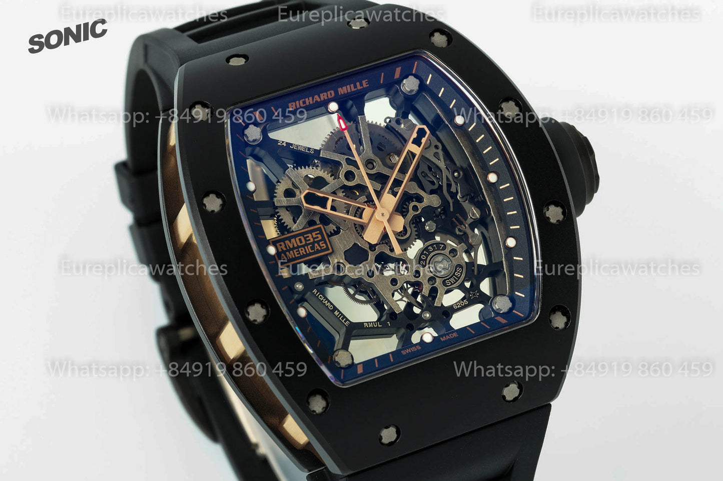 Richard Mille RM 035 RM035 Rose Gold TZP Americas Black Toro 1:1 Best Version Sonic Factory V4