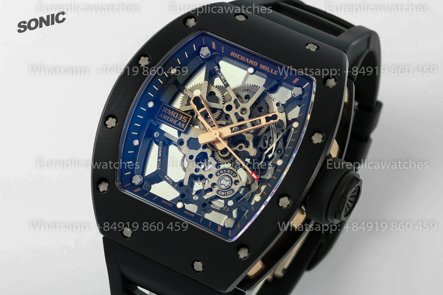 Richard Mille RM 035 RM035 Rose Gold TZP Americas Black Toro 1:1 Best Version Sonic Factory V4