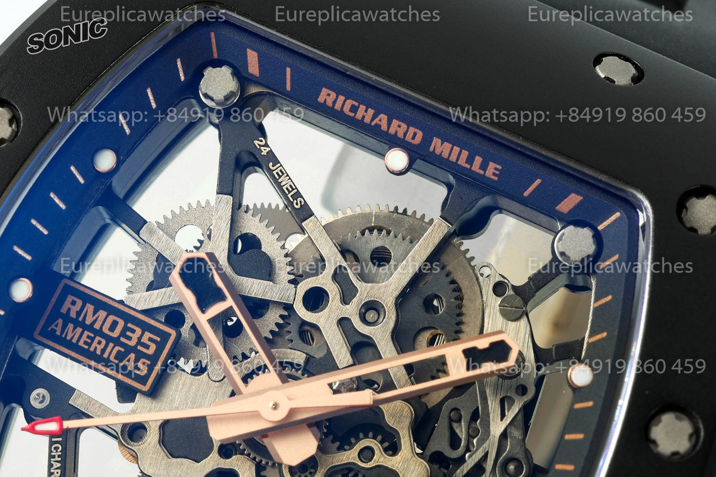 Richard Mille RM 035 RM035 Rose Gold TZP Americas Black Toro 1:1 Best Version Sonic Factory V4