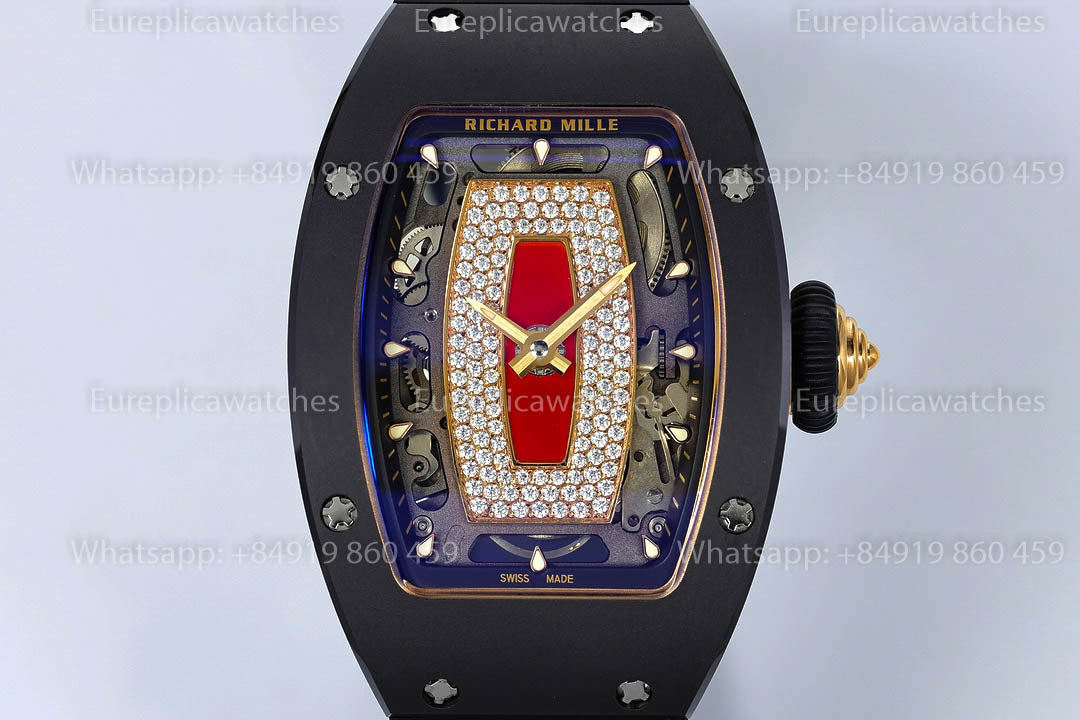 Richard Mille RM07-01 Schwarze Keramik Rote Lippen 1:1 Beste Version ZF Factory