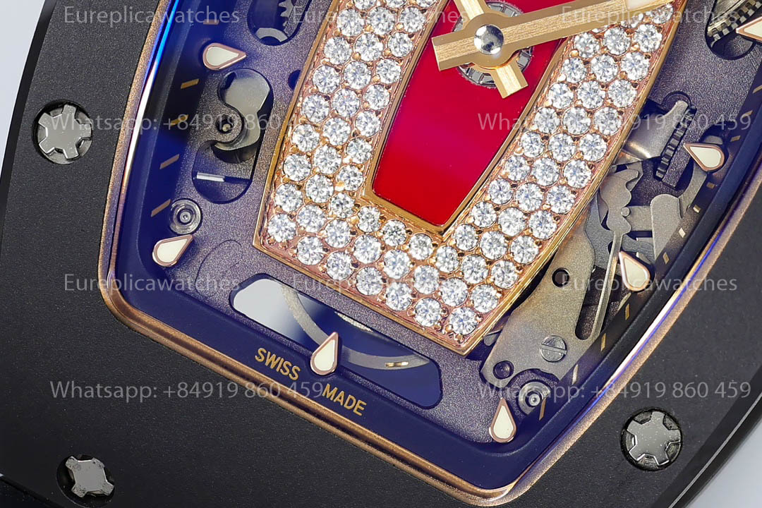 Richard Mille RM07-01 Schwarze Keramik Rote Lippen 1:1 Beste Version ZF Factory