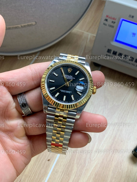 Rolex Datejust 41 M126333 Schwarzes Zifferblatt Geriffelte Lünette 1:1 Beste Version VS Fabrik