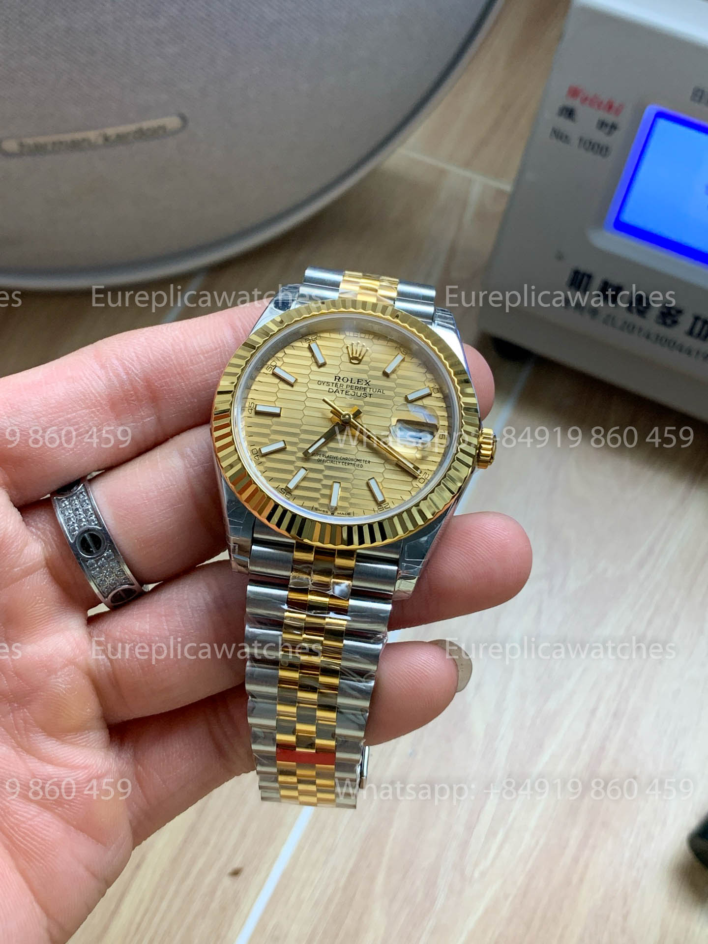 Rolex Datejust 41 M126333 Cadran à motif doré Lunette cannelée 1:1 Meilleure version VS usine