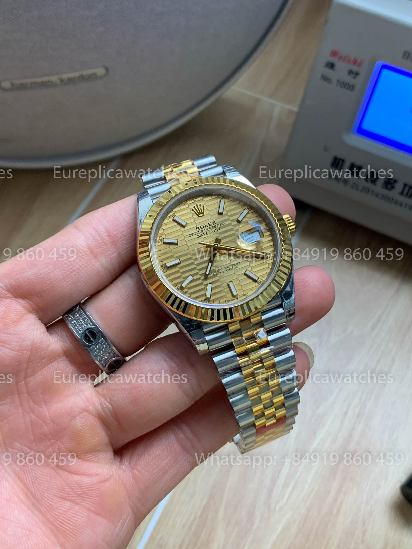 Rolex Datejust 41 M126333 Cadran à motif doré Lunette cannelée 1:1 Meilleure version VS usine