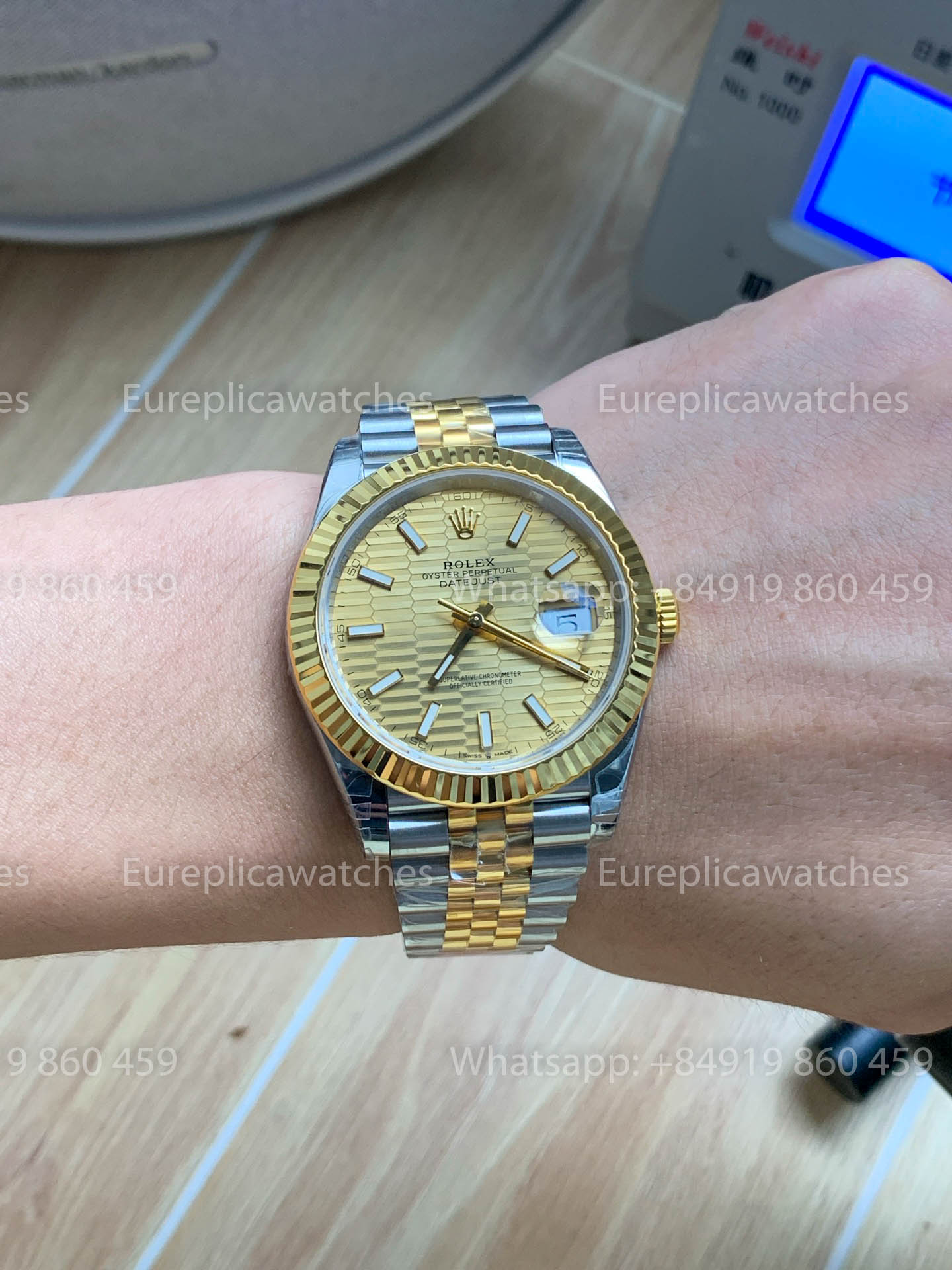 Rolex Datejust 41 M126333 Cadran à motif doré Lunette cannelée 1:1 Meilleure version VS usine