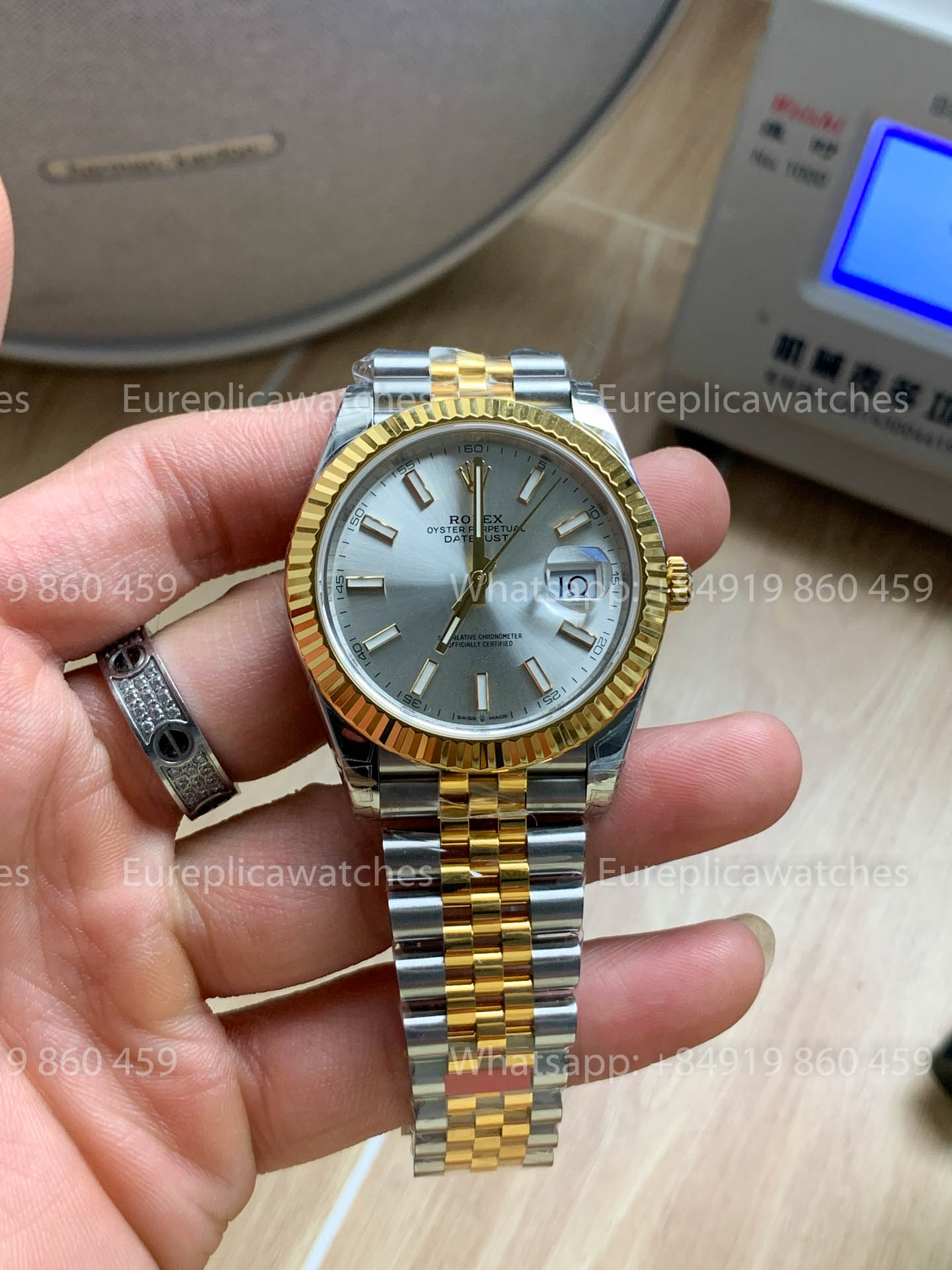 Rolex Datejust 41 M126333 Silbernes Zifferblatt Gelbgold Rolesor geriffelte Lünette 1:1 Beste Version VS Fabrik