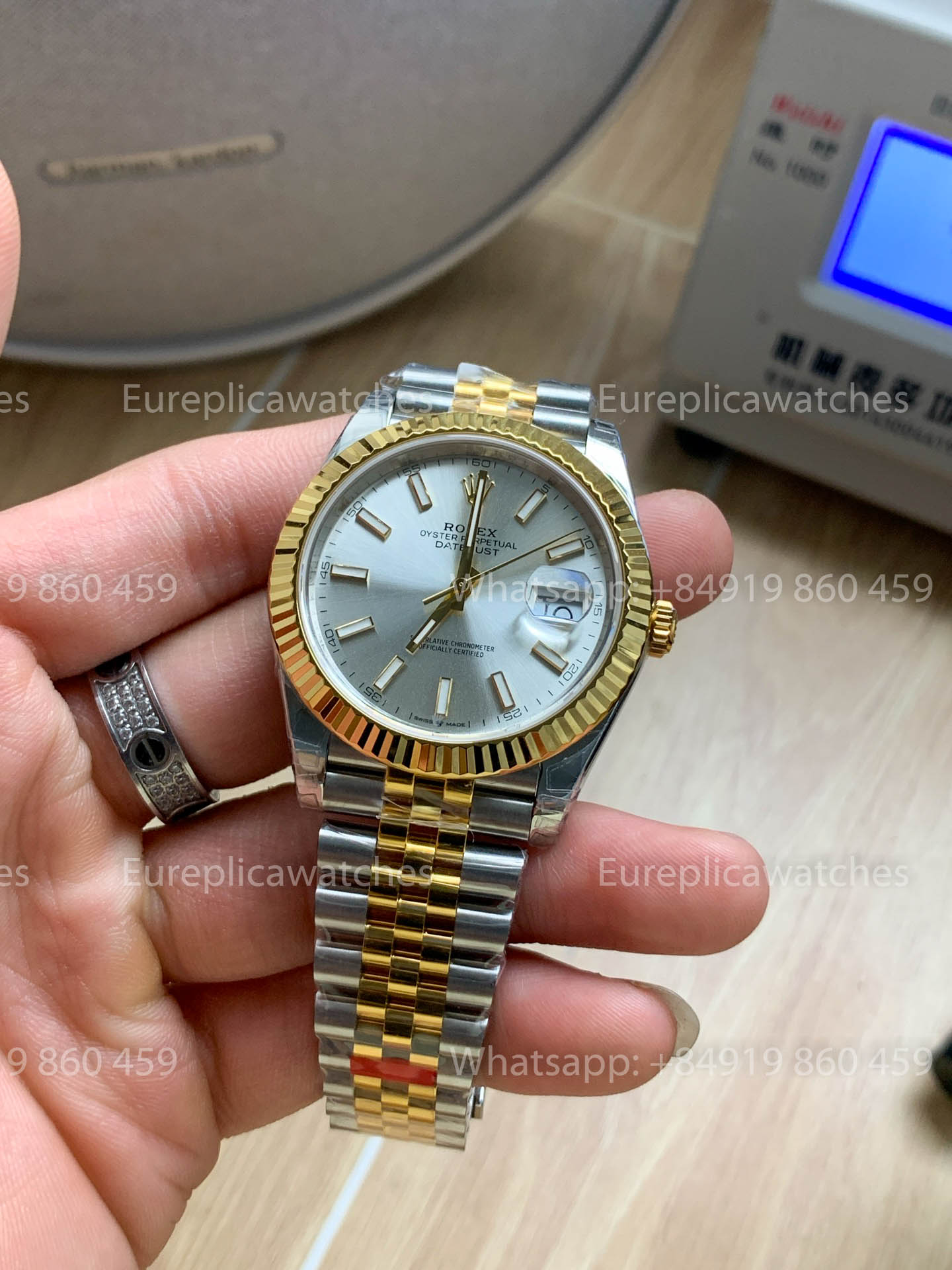 Rolex Datejust 41 M126333 Silbernes Zifferblatt Gelbgold Rolesor geriffelte Lünette 1:1 Beste Version VS Fabrik