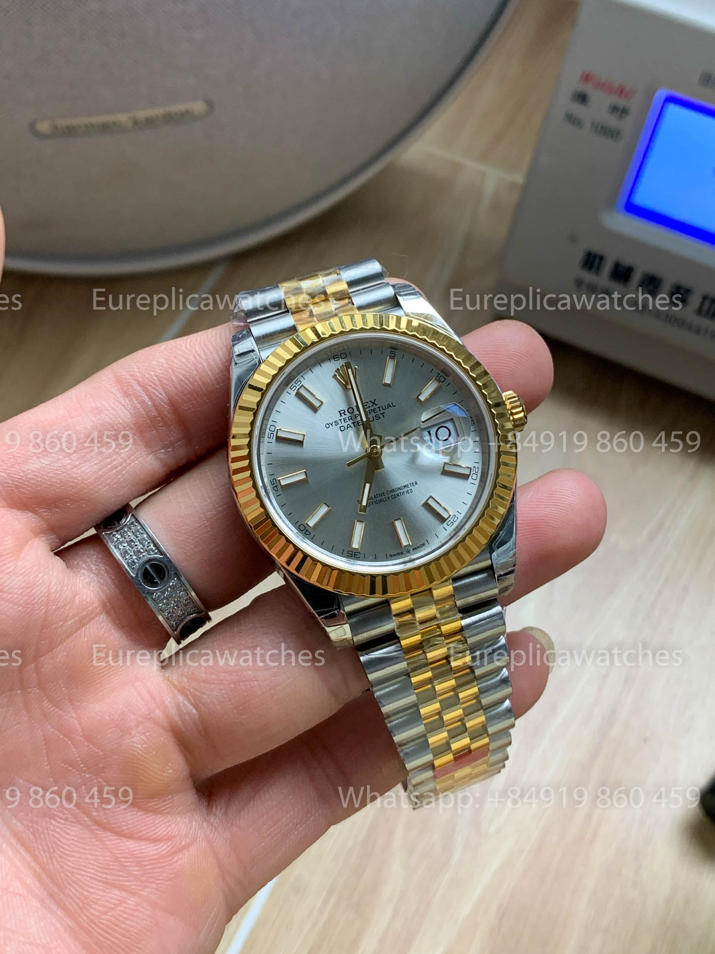Rolex Datejust 41 M126333 Silbernes Zifferblatt Gelbgold Rolesor geriffelte Lünette 1:1 Beste Version VS Fabrik