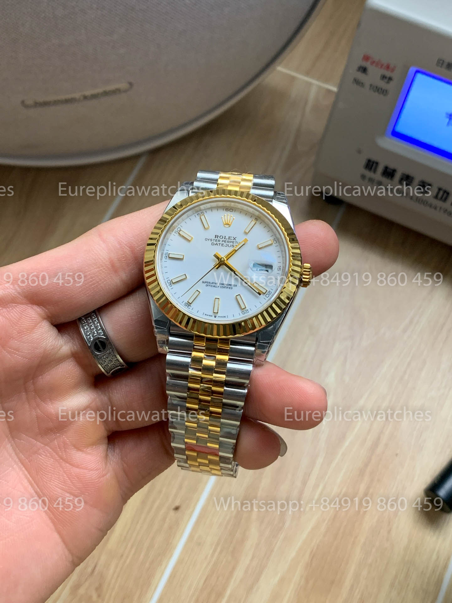 Rolex Datejust 41 M126333 Or jaune Rolesor Lunette cannelée 1:1 Meilleure version VS usine