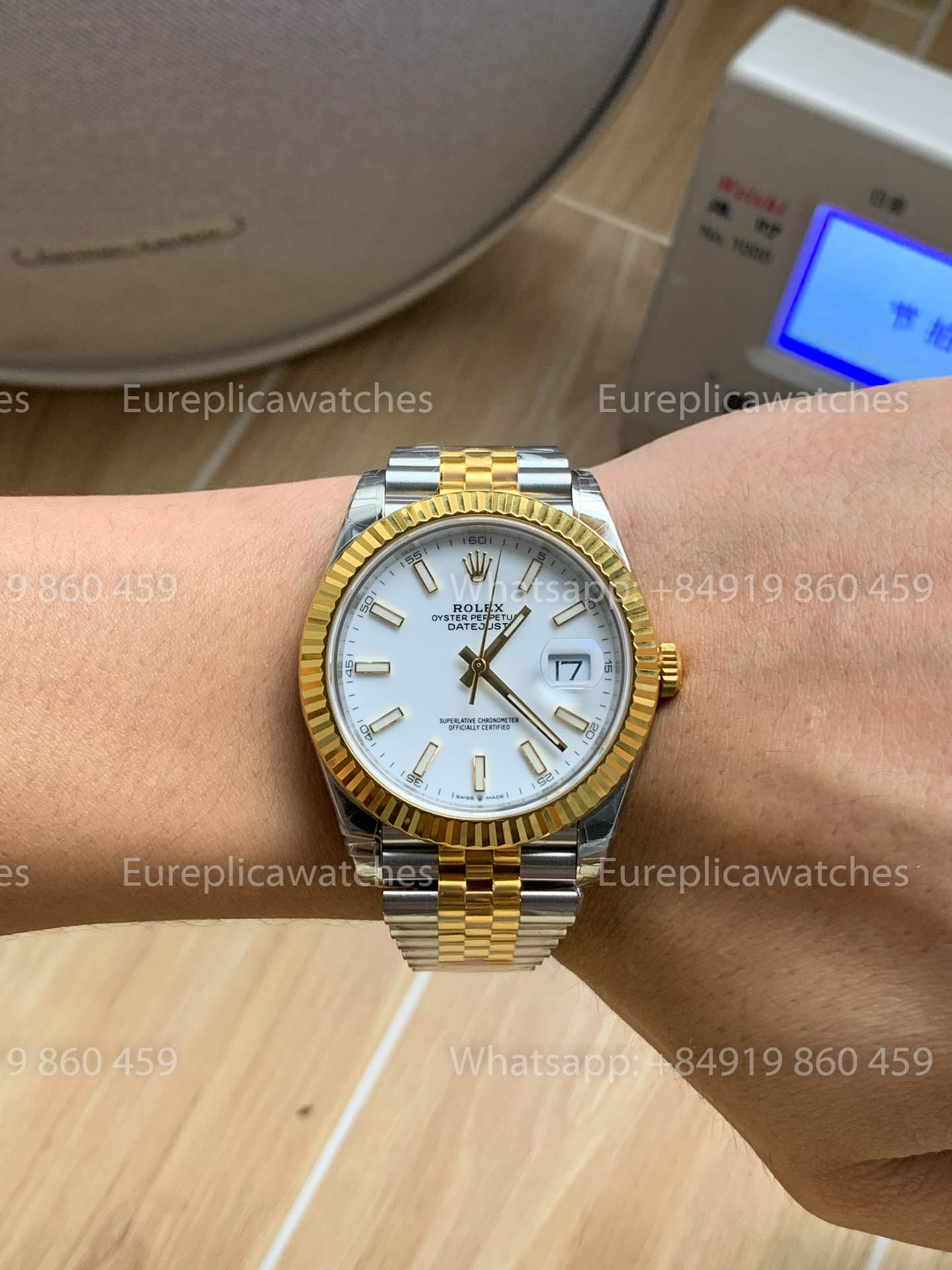 Rolex Datejust 41 M126333 Or jaune Rolesor Lunette cannelée 1:1 Meilleure version VS usine