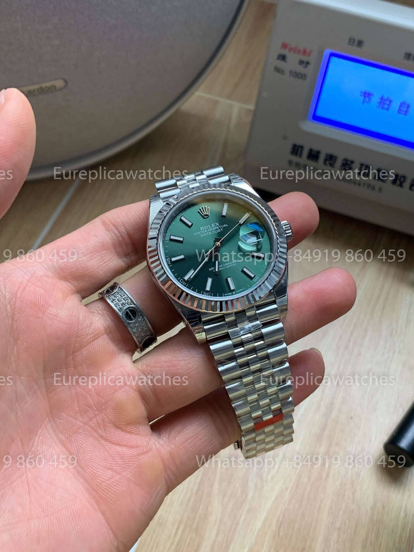 Rolex Datejust 41 M126334-0028 Cadran vert Lunette cannelée 1:1 Meilleure version VS usine