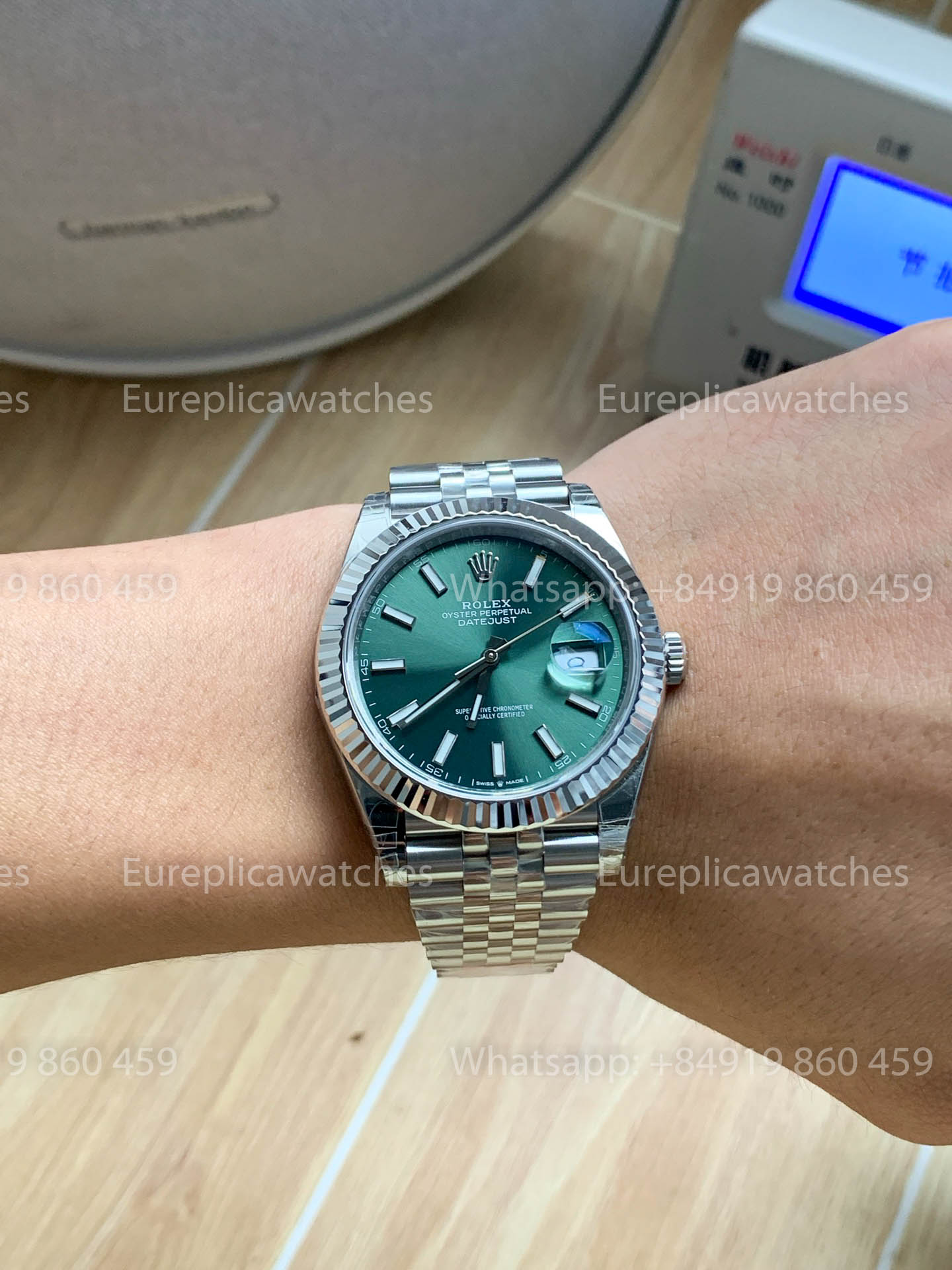 Rolex Datejust 41 M126334-0028 Cadran vert Lunette cannelée 1:1 Meilleure version VS usine
