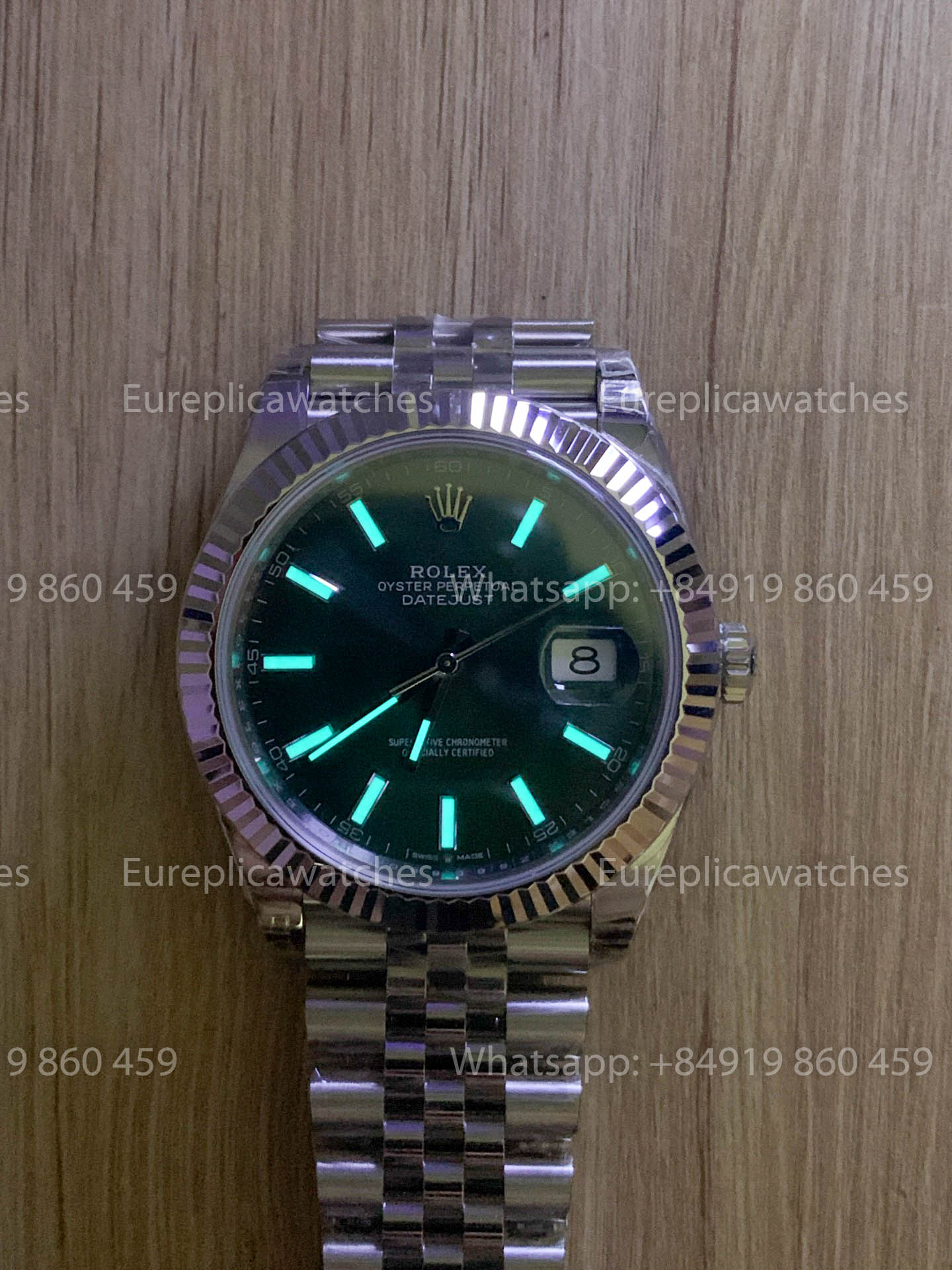 Rolex Datejust 41 M126334-0028 Cadran vert Lunette cannelée 1:1 Meilleure version VS usine