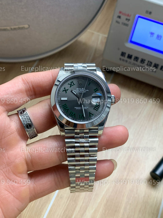 Rolex Datejust 41 M126300 Wimbledon-Zifferblatt, glatte Lünette, 1:1, beste Version VS Fabrik