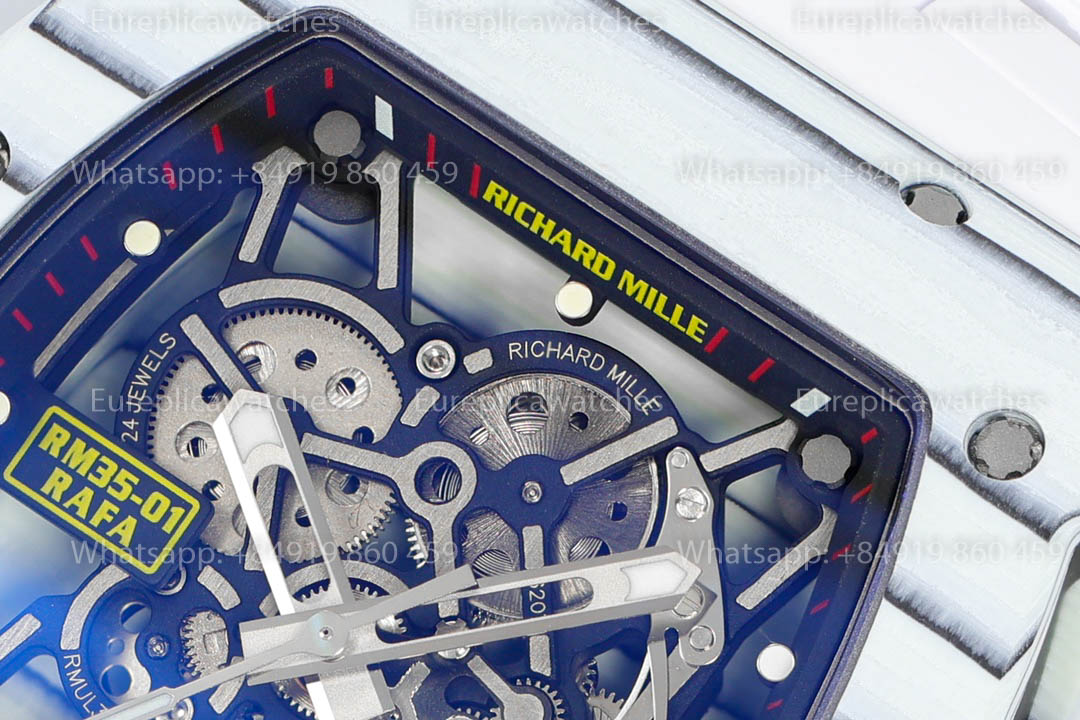 Richard Mille RM35-01 White Carbon 1:1 Best Version White Rubber Strap ZF Factory