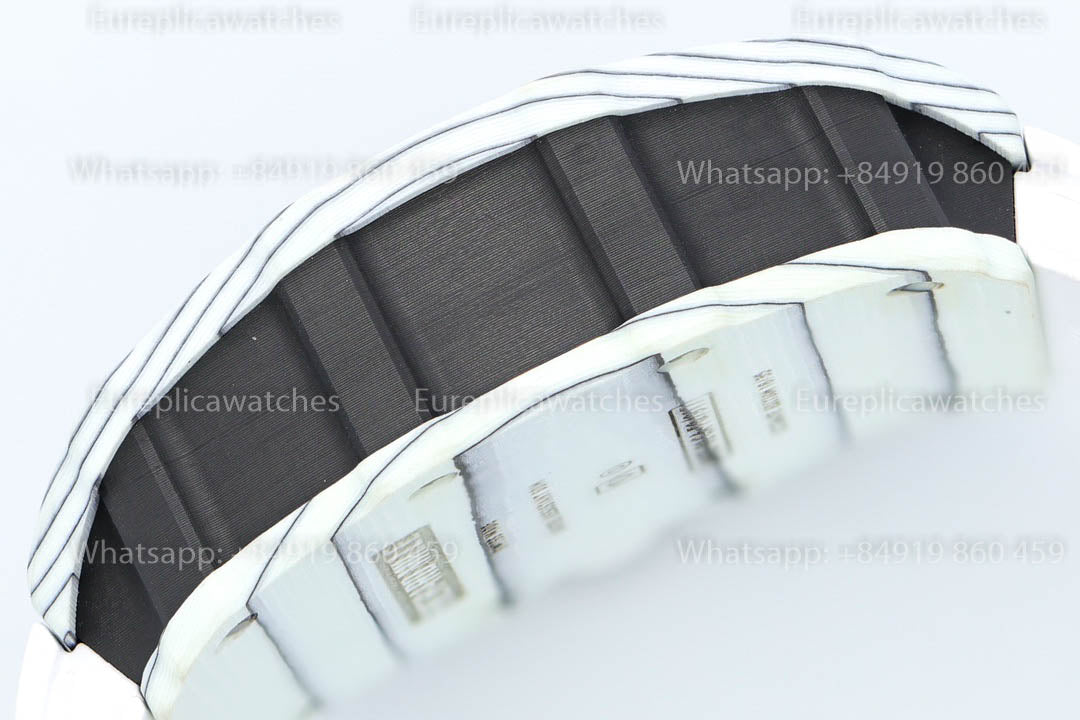 Richard Mille RM35-01 White Carbon 1:1 Best Version White Rubber Strap ZF Factory