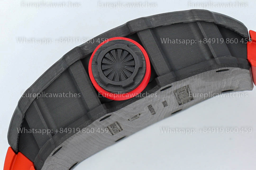 Richard Mille RM35-01 Black Carbon 1:1 Beste Version Rotes Kautschukarmband ZF Fabrik