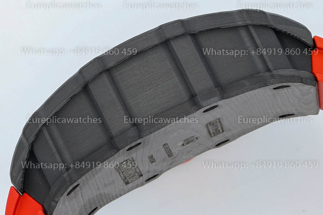 Richard Mille RM35-01 Black Carbon 1:1 Beste Version Rotes Kautschukarmband ZF Fabrik
