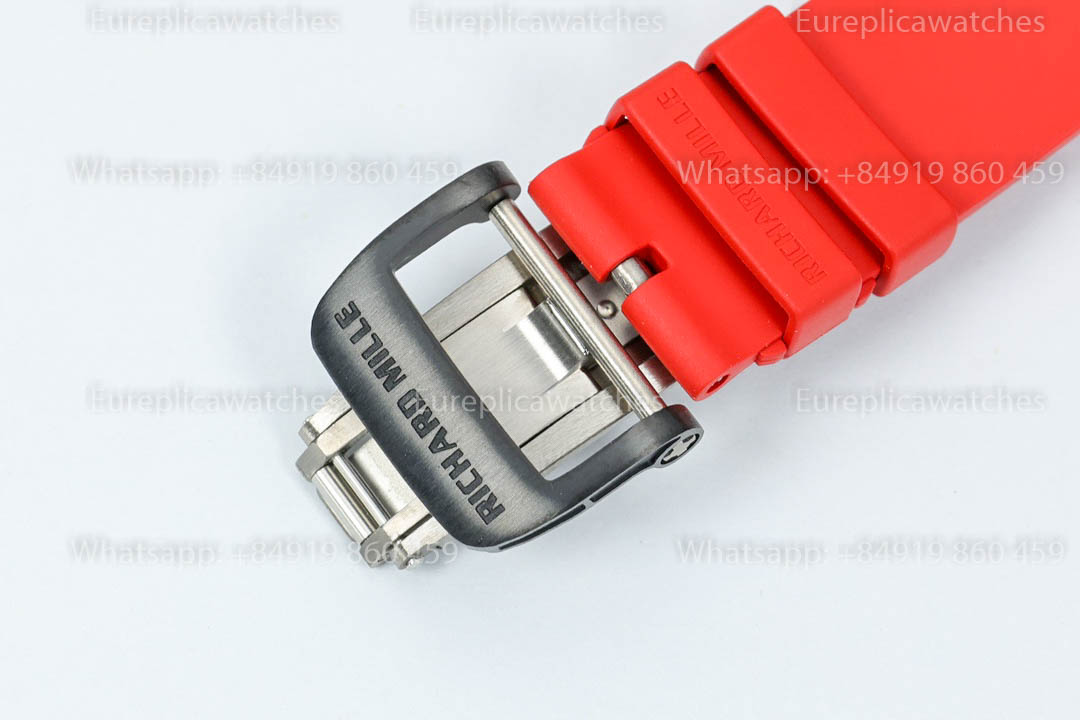 Richard Mille RM35-01 Black Carbon 1:1 Beste Version Rotes Kautschukarmband ZF Fabrik
