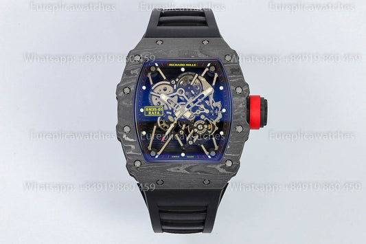 Richard Mille RM35-01 Black Carbon 1:1 Best Version Black Rubber Strap ZF Factory