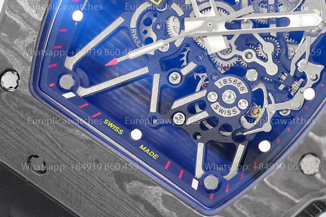 Richard Mille RM35-01 Black Carbon 1:1 Best Version Black Rubber Strap ZF Factory