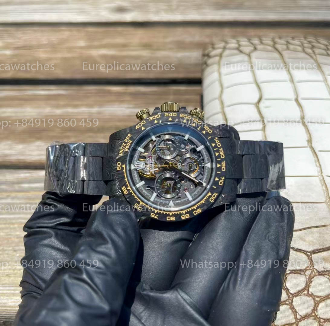 Rolex Daytona Carbon Shadow en or ZIF REMOULD 1:1 Meilleure Version Cadran Noir
