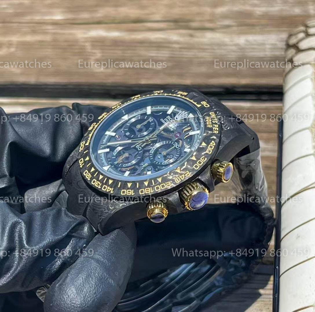 Rolex Daytona Carbon Shadow en or ZIF REMOULD 1:1 Meilleure Version Cadran Noir