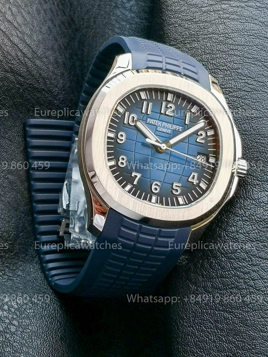 Patek Philippe Aquanaut 5167 Blue Rubber Strap 1:1 Best Version BBF Factory Blue Dial