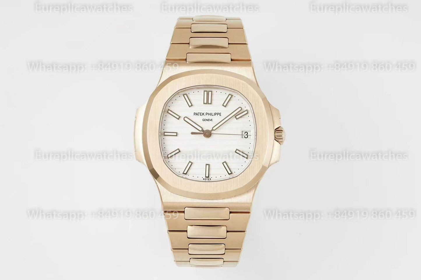 Patek Philippe Nautilus 5711J-001 Rose Gold 1:1 Best Version DDF Factory White Dial