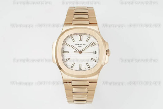 Patek Philippe Nautilus 5711J-001 Or rose 1:1 Meilleure version DDF Factory Cadran blanc