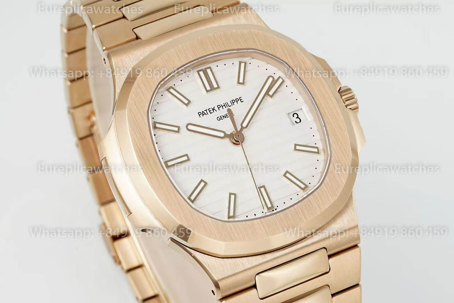 Patek Philippe Nautilus 5711J-001 Rose Gold 1:1 Best Version DDF Factory White Dial