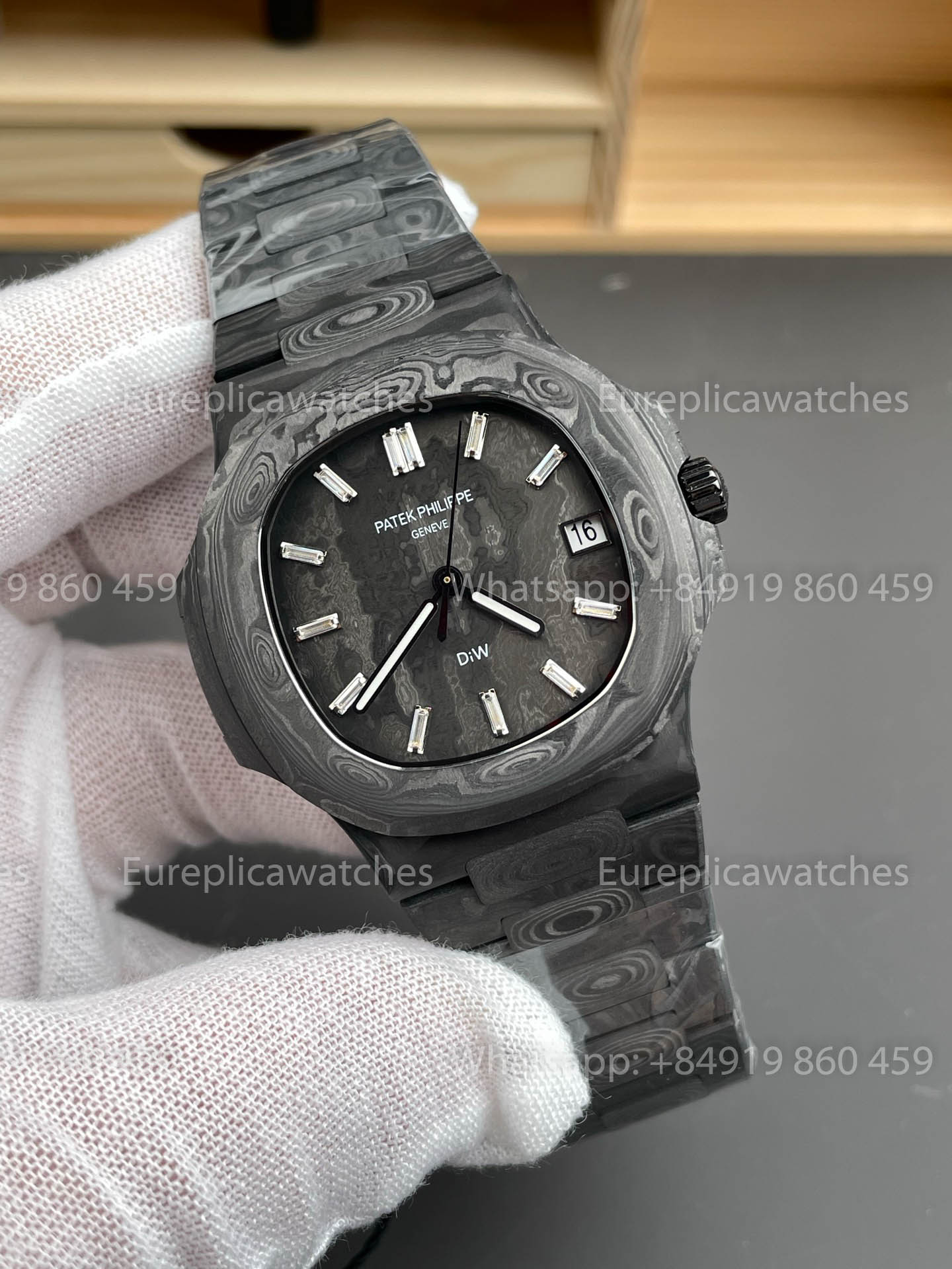 Patek Philippe Nautilus 5711 DiW 1:1 Beste Version Schwarzes Carbonfasergehäuse