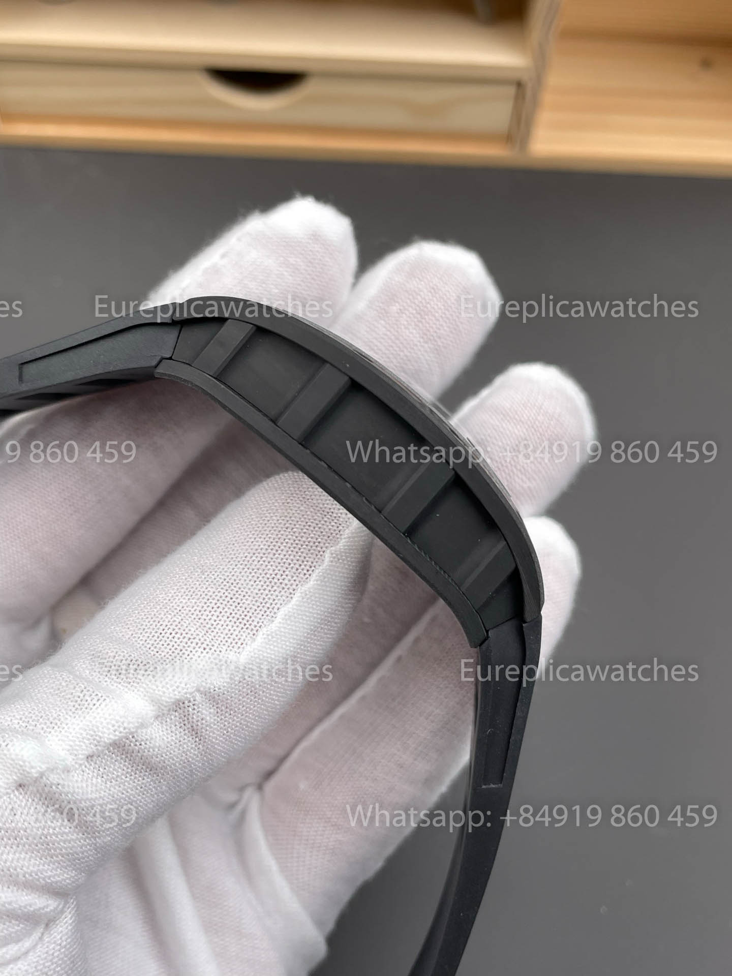 RICHARD MILLE RM055 Carbonfasergehäuse 1:1 Bester Klon APS Factory Weißes Zifferblatt Schwarze Krone