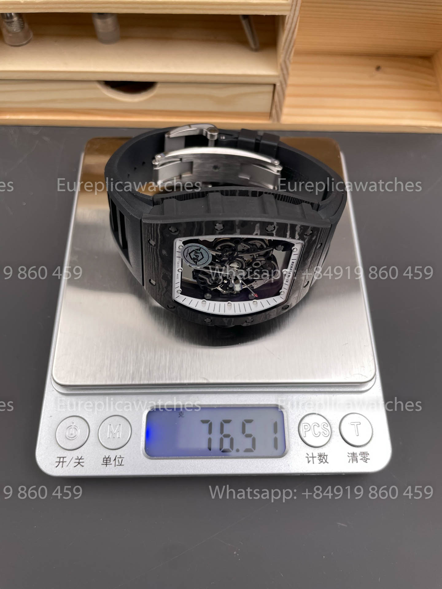 RICHARD MILLE RM055 Carbonfasergehäuse 1:1 Bester Klon APS Factory Weißes Zifferblatt Schwarze Krone