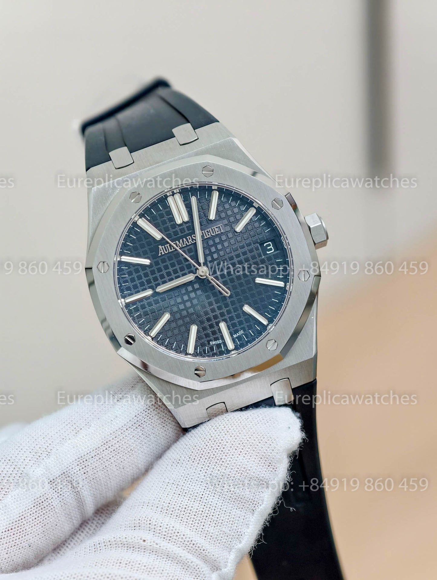 DDF Audemars Piguet Royal Oak 15510ST Blue Dial Black Rubber Strap 1:1 Best Version