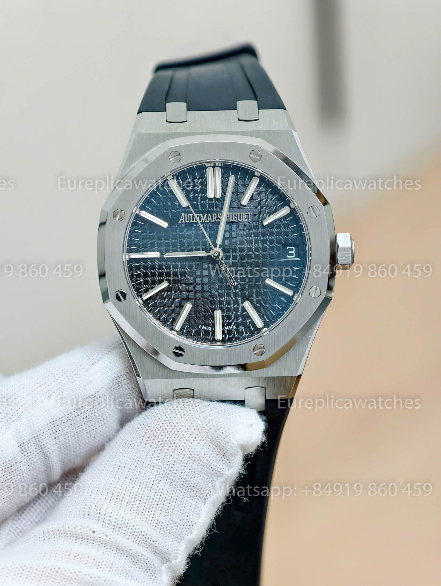 DDF Audemars Piguet Royal Oak 15510ST Blue Dial Black Rubber Strap 1:1 Best Version