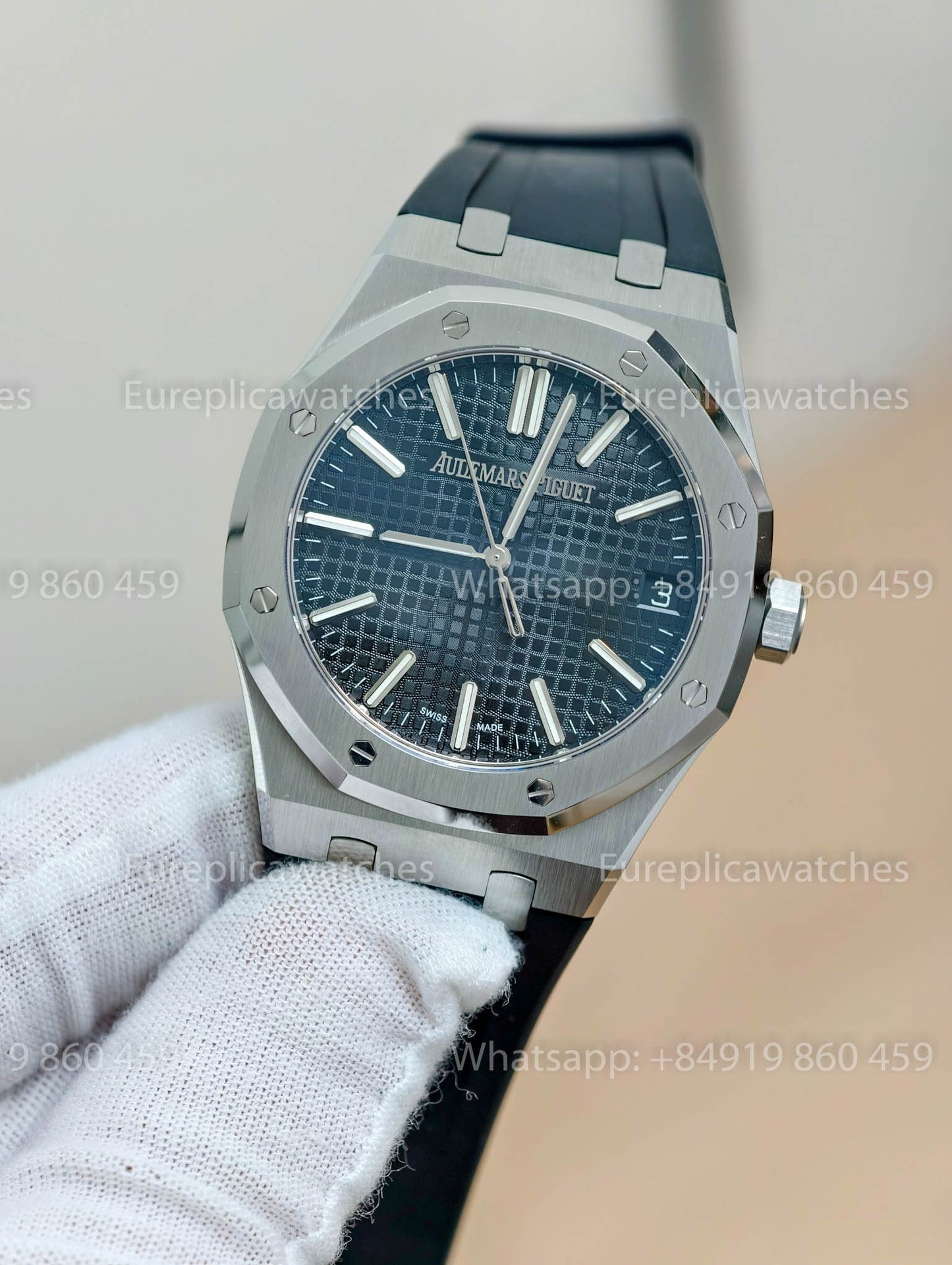 DDF Audemars Piguet Royal Oak 15510ST Blue Dial Black Rubber Strap 1:1 Best Version
