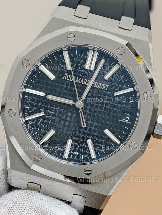 DDF Audemars Piguet Royal Oak 15510ST Blue Dial Black Rubber Strap 1:1 Best Version