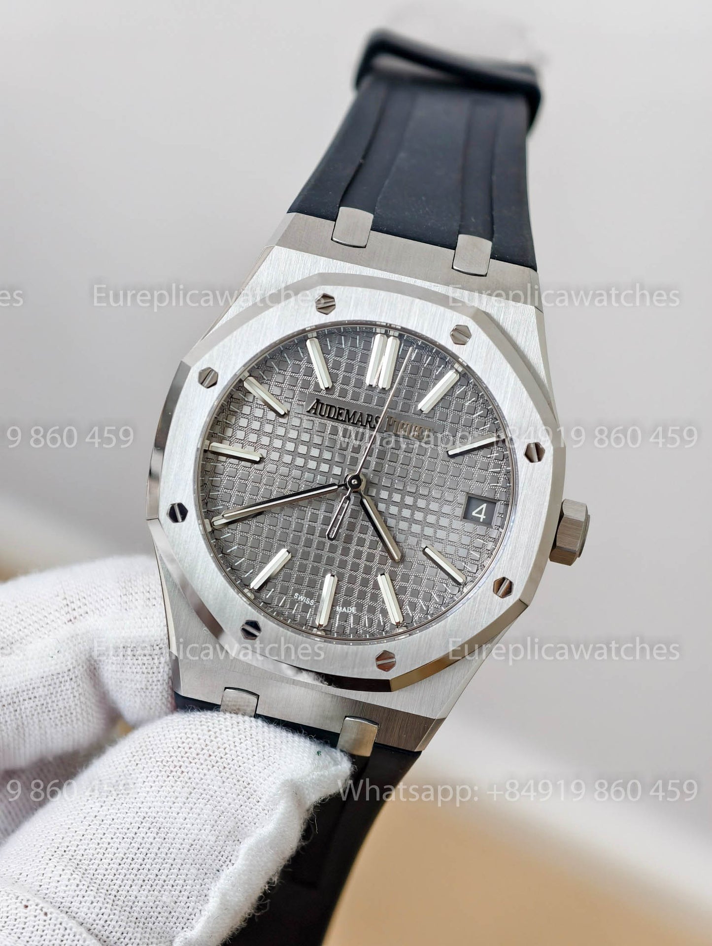 DDF Audemars Piguet Royal Oak 15510ST Grey Dial Black Rubber Strap 1:1 Best Version