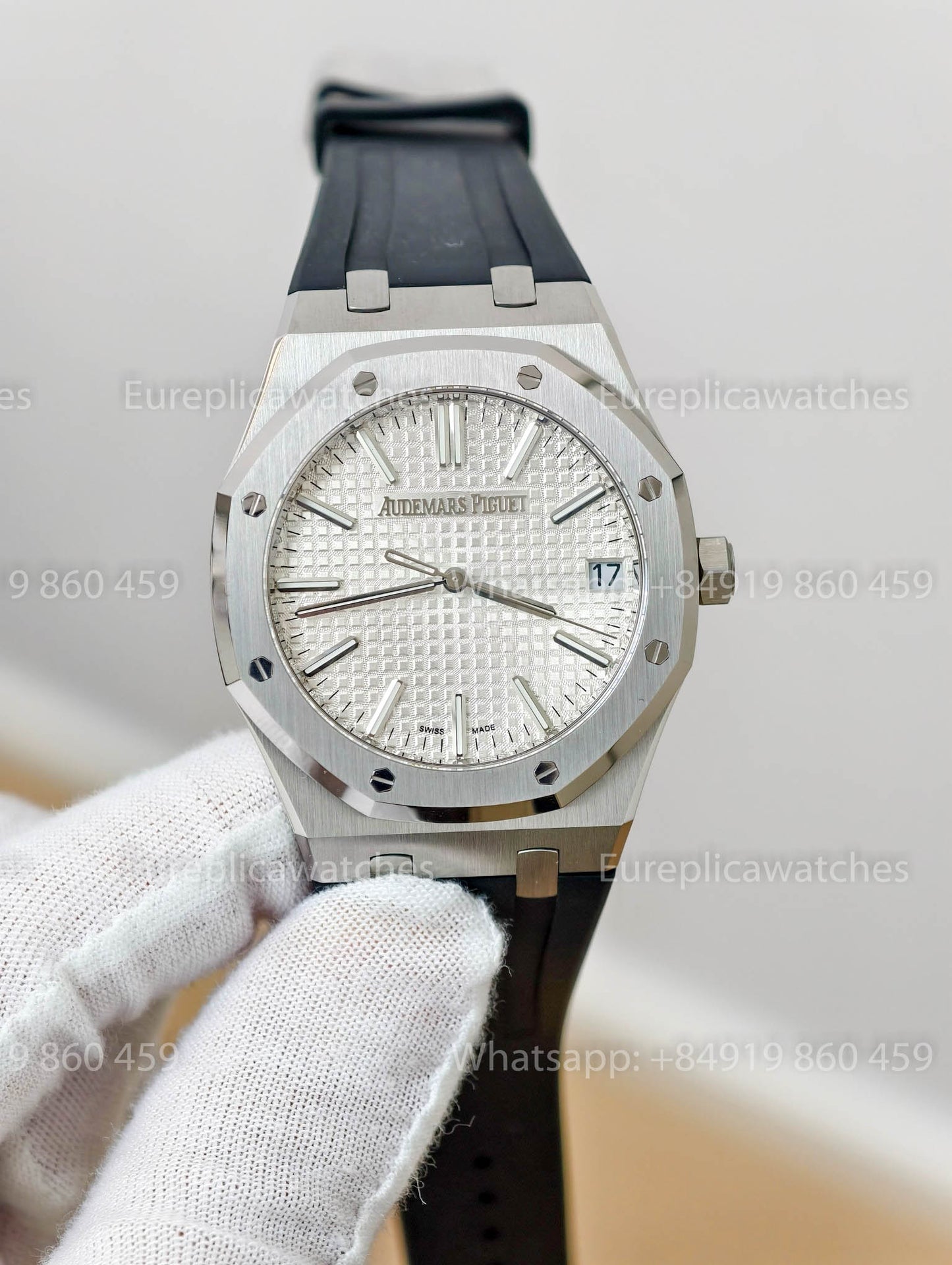DDF Audemars Piguet Royal Oak 15510ST White Dial Black Rubber Strap 1:1 Best Version