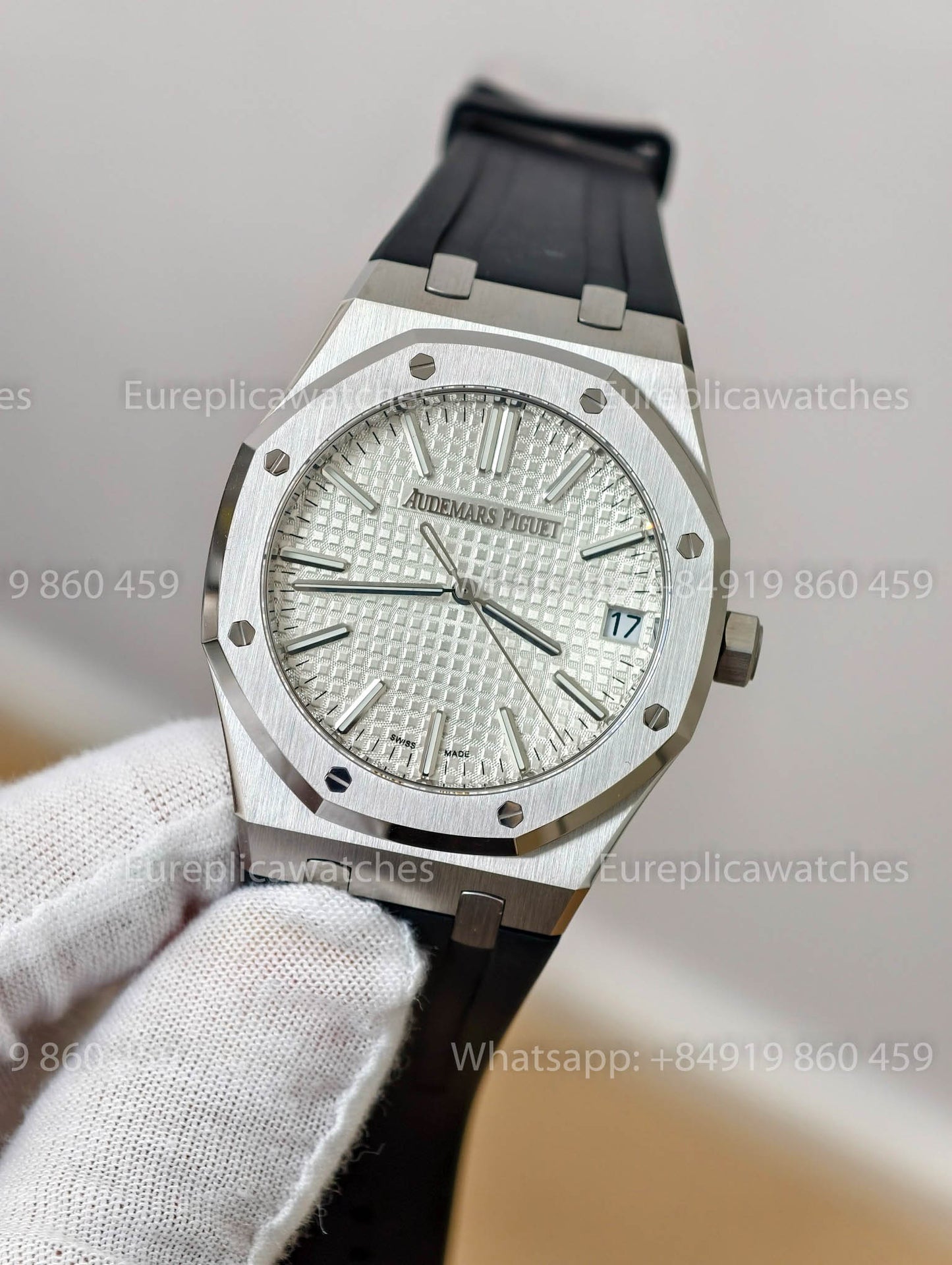 DDF Audemars Piguet Royal Oak 15510ST White Dial Black Rubber Strap 1:1 Best Version