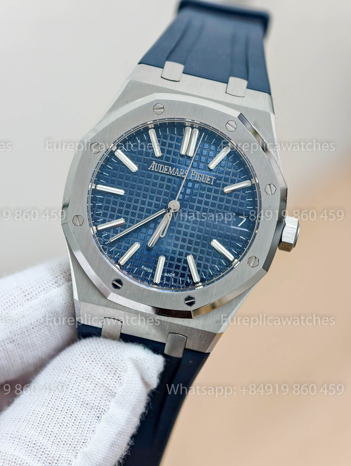 DDF Audemars Piguet Royal Oak 15510ST Blue Dial Blue Rubber Strap 1:1 Best Version