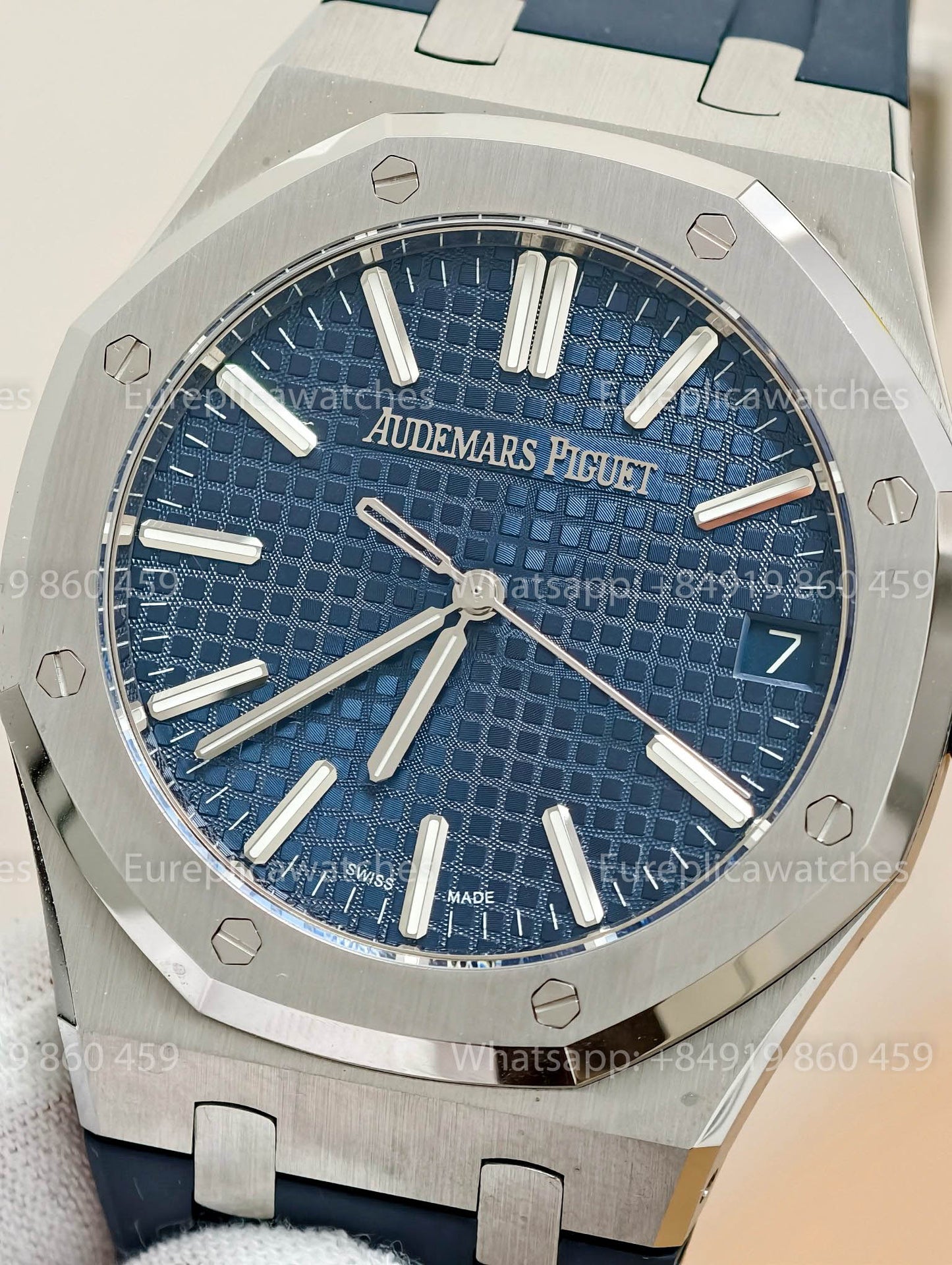 DDF Audemars Piguet Royal Oak 15510ST Blue Dial Blue Rubber Strap 1:1 Best Version