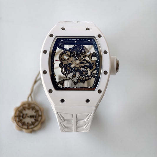 UMI RICHARD MILLE RM055 White Ceramic Case 1:1 High-Grade Custom Edition Grey Dial