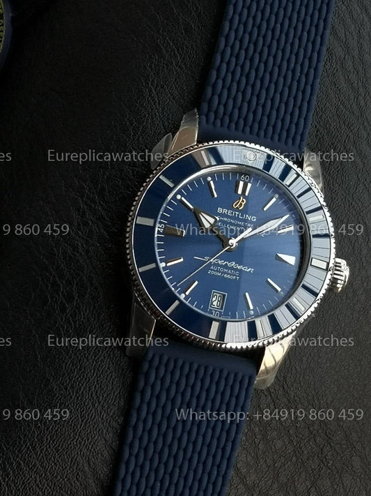 GF Factory Breitling SuperOcean Heritage II 42mm AB2010 42mm 1:1 Best Version Blue Dial Rubber Strap