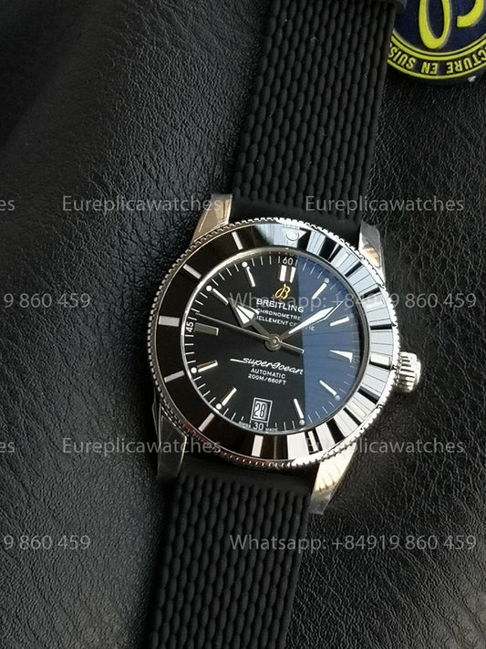 GF Factory Breitling SuperOcean Heritage II 42mm AB2010 42mm 1:1 Best Version Black Dial Rubber Strap