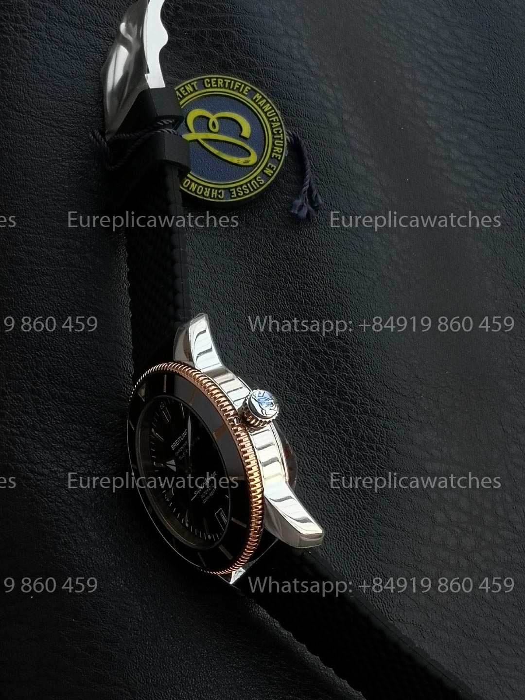 GF Factory Breitling SuperOcean Heritage II 42mm AB2010 42mm 1:1 Best Version Black RG Dial Rubber Strap