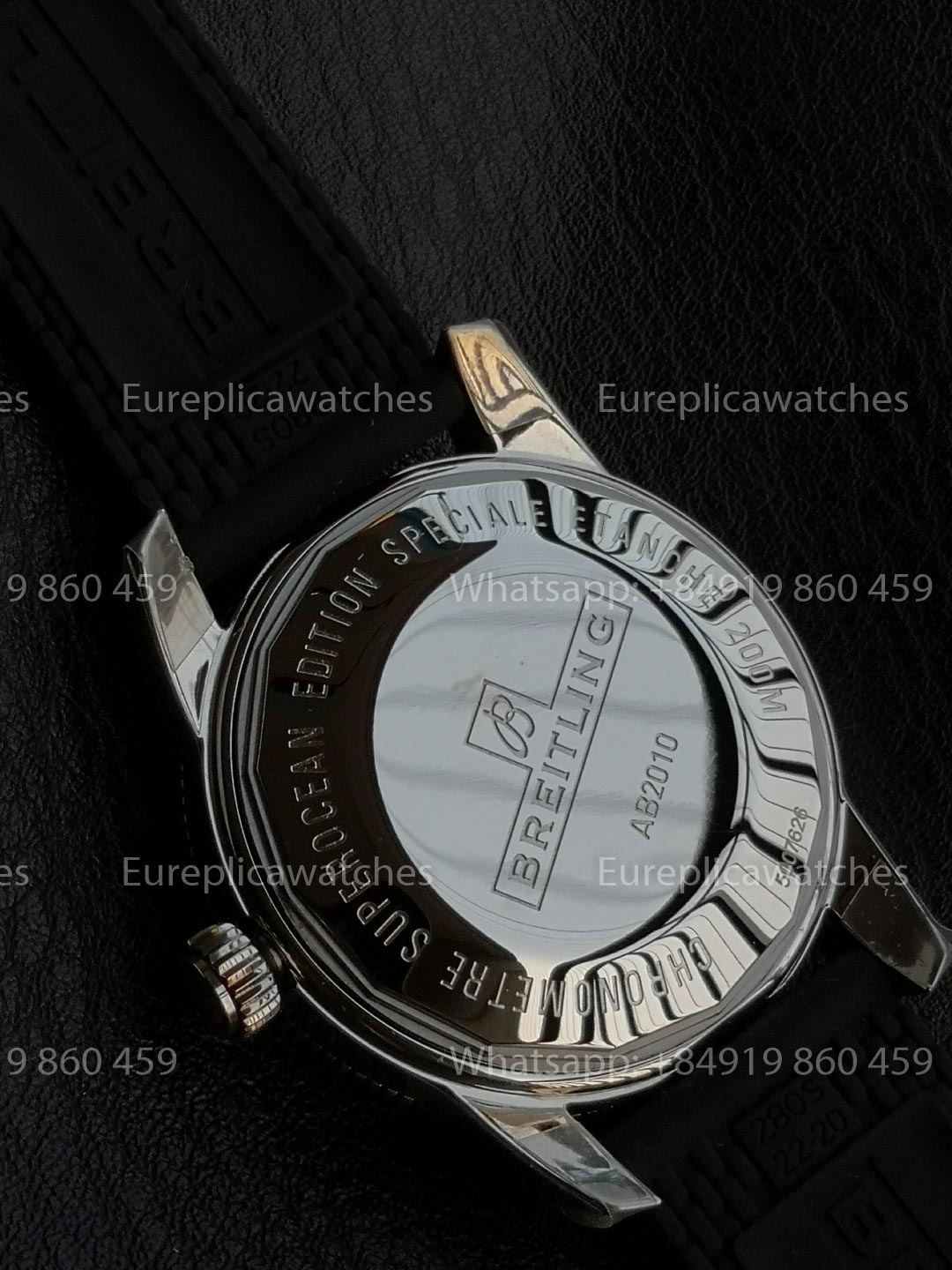 GF Factory Breitling SuperOcean Heritage II 42mm AB2010 42mm 1:1 Best Version Black RG Dial Rubber Strap