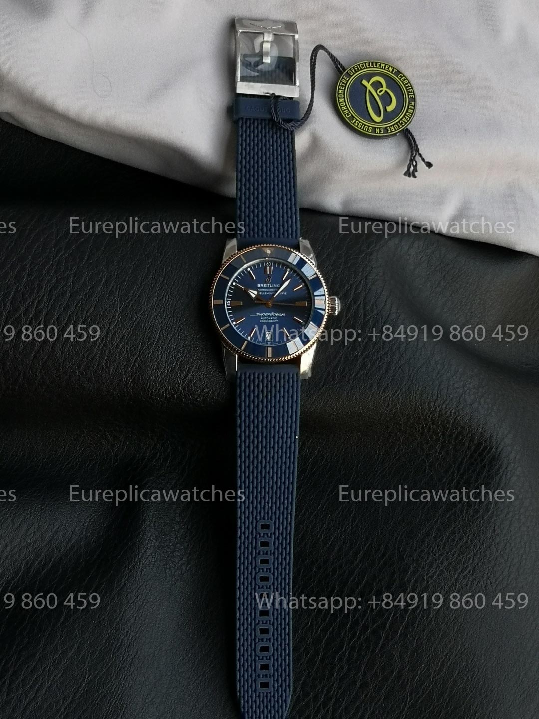 GF Factory Breitling SuperOcean Heritage II 42mm AB2010 42mm 1:1 Best Version Blue RG Dial Rubber Strap