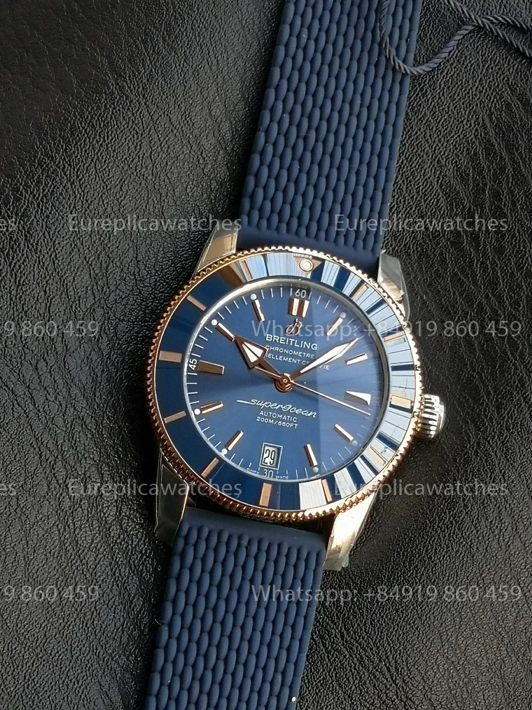 GF Factory Breitling SuperOcean Heritage II 42mm AB2010 42mm 1:1 Best Version Blue RG Dial Rubber Strap